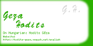 geza hodits business card